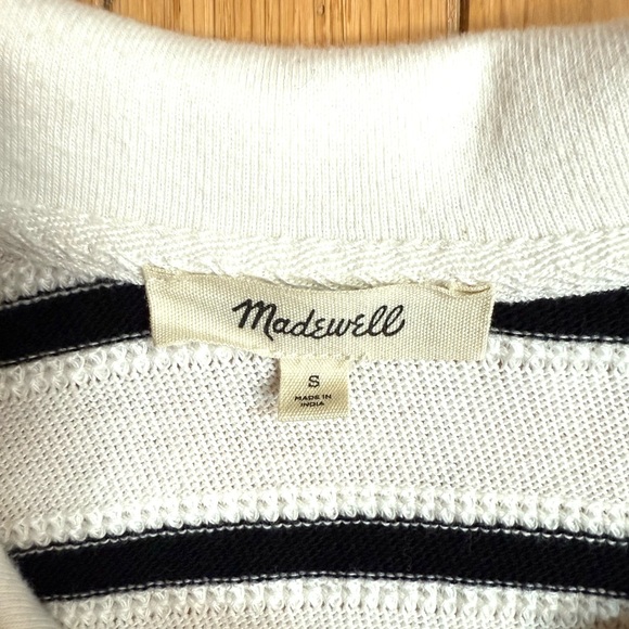 Madewell Relaxed V Neck Striped Polo Sz S - Picture 12 of 16
